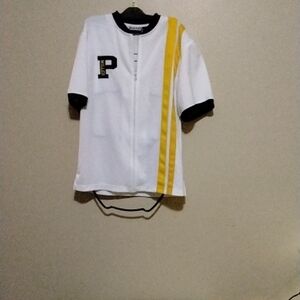 Youth White Jersey with Yellow Stripe and Black Trim